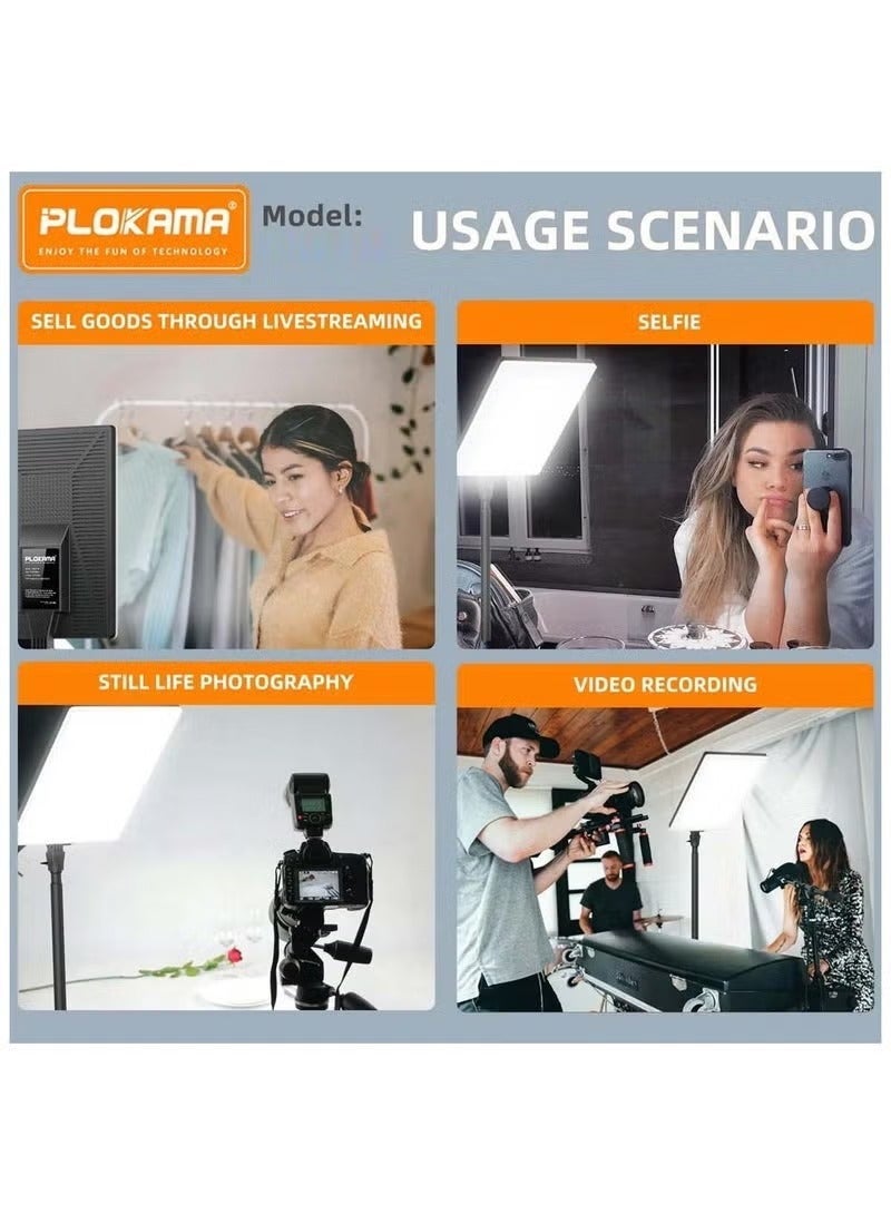 PLOKAMA ضوء استوديو LED PLOKAMA Live P24 الاحترافي 10 بوصة ضوء النهار 5500K سطوع قابل للتعديل للتصوير والبث - Image 3